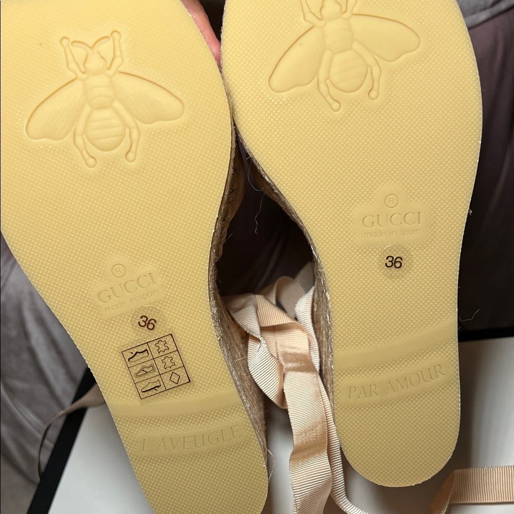 Gucci Light Pink Espadrille Wedges - Picture 7 of 10